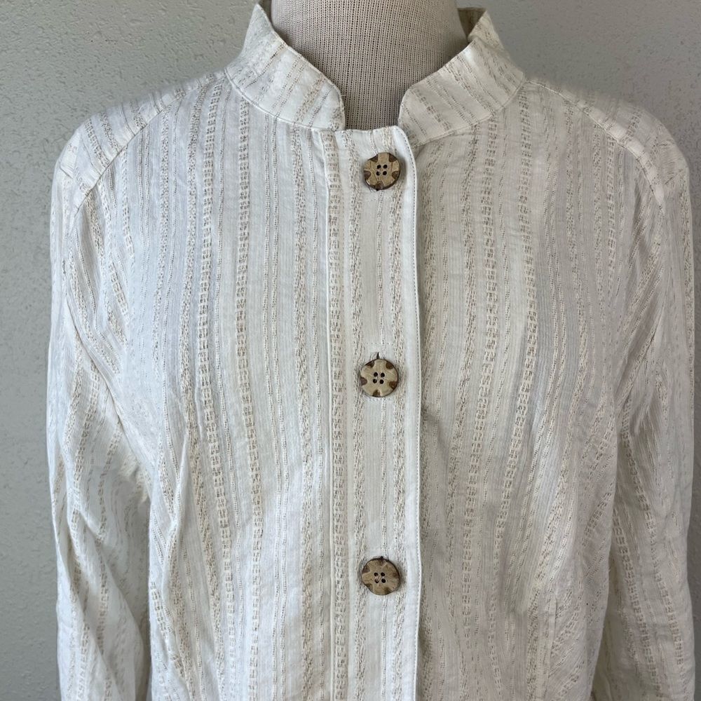 Christopher & Banks Linen Blend Button Down Shirt Size XL EUC